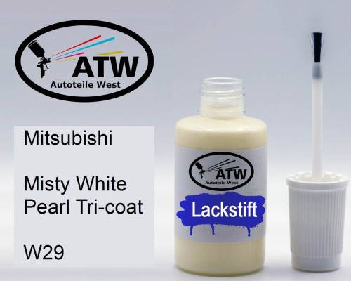 Mitsubishi, Misty White Pearl Tricoat, W29: 20ml Lackstift, von ATW Autoteile West.